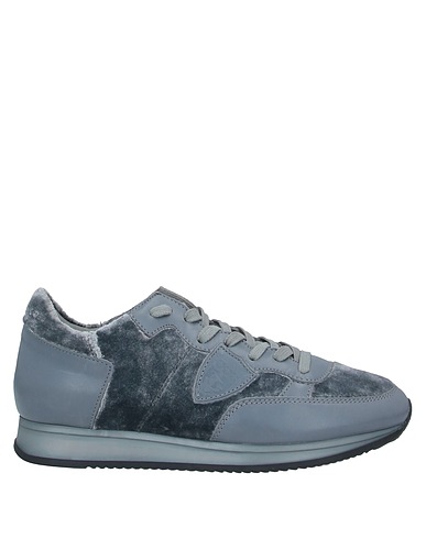 PHILIPPE MODEL Sneakers Grey Leather, Textile fibers
