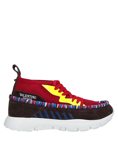 VALENTINO GARAVANI Sneakers Red Textile fibres, Leather