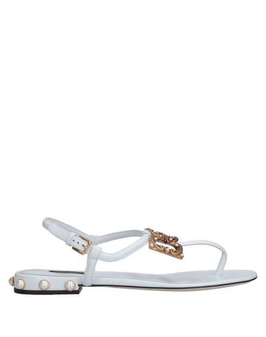 Dolce & Gabbana Toe Strap Sandals In White