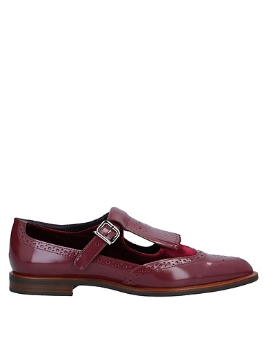 TOD'S Loafers Garnet Leather, Textile fibres
