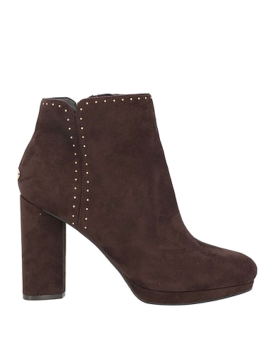GUESS Ankle boot Dark brown Textile fibers