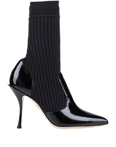 DOLCE&GABBANA Ankle boot Black 55% Calfskin, 45% Polyester