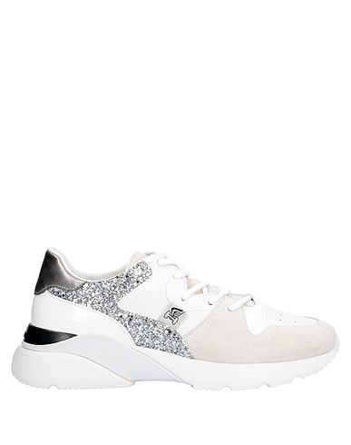 HOGAN Sneakers White Leather, Textile fibers