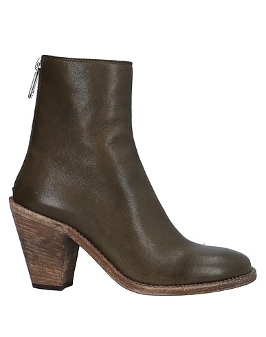 HIGH Ankle boot Military green Leather