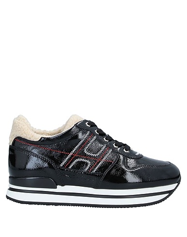 HOGAN Sneakers Black Leather, Textile fibres