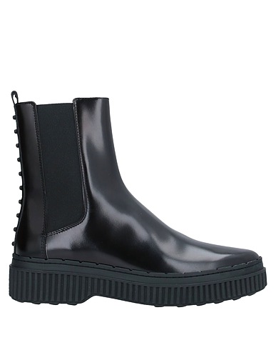 TOD'S ショートブーツ ブラック 革
