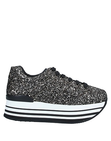 HOGAN Sneakers Schwarz Leder, Gewebefasern