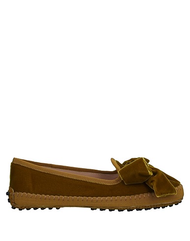 TOD'S Loafers Military green Textile fibers