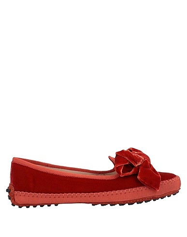 TOD'S Loafers Red Textile fibers