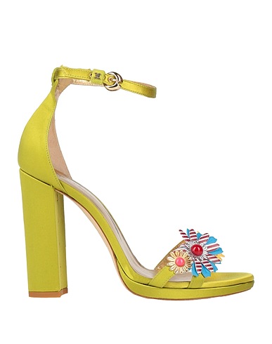 FABI Sandals Lime green Textile fibers