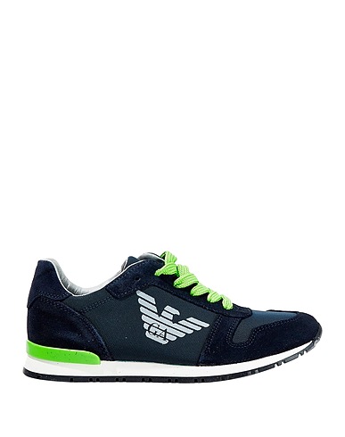 EMPORIO ARMANI Sneakers JUNIOR Midnight blue Leather, Textile fibres