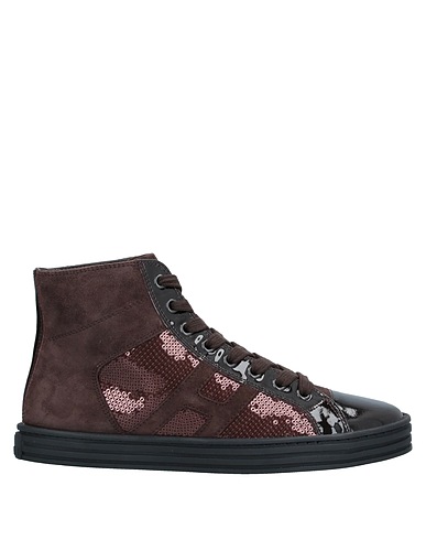 HOGAN REBEL Sneakers Schokobraun 70% Ziegenleder, 30% Schafleder