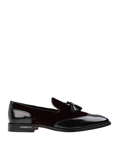 TOD'S Mokassins Bordeaux Leder, Gewebefasern