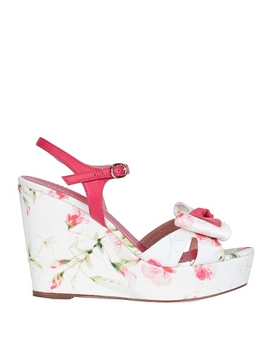RED(V) Sandals White Textile fibres, Soft Leather
