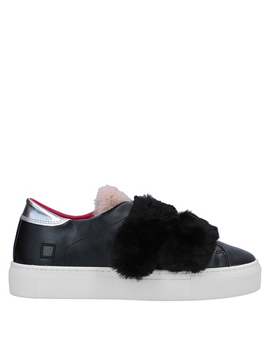 D.A.T.E. Sneakers Black Leather, Plush fabric