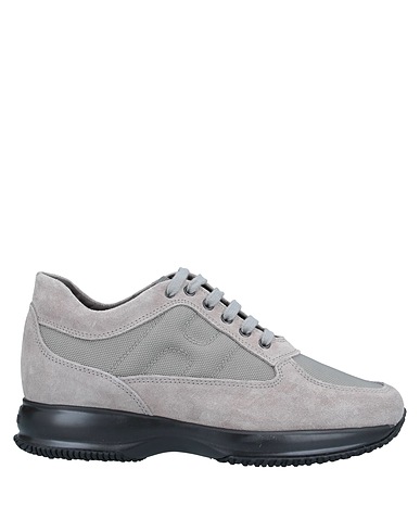 HOGAN Sneakers Light grey Soft Leather, Textile fibres