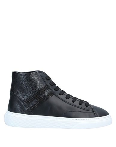 HOGAN Sneakers Black 65% Calfskin, 35% Goat skin
