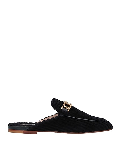 TOD'S Mule e zoccoli Nero Fibre tessili, Pelle