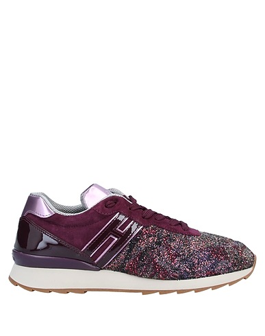 HOGAN Sneakers Dark purple 40% Goat skin, 40% Calfskin, 20% Textile fibres