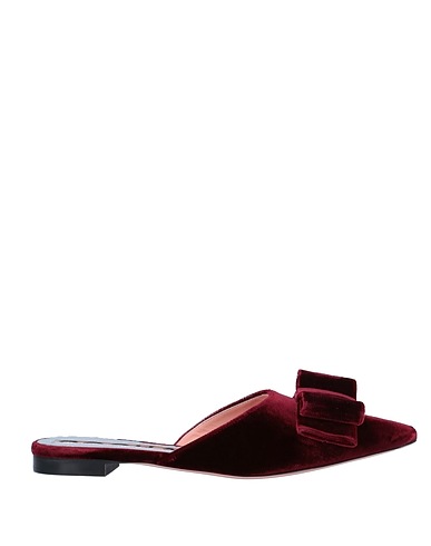 ROCHAS Mules and clogs Burgundy Textile fibers