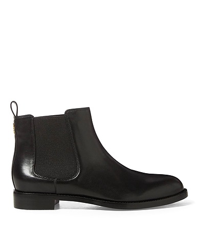 LAUREN RALPH LAUREN Stiefelette HAANA LEATHER BOOT
 Schwarz 100% Rindsleder, Gewebefasern