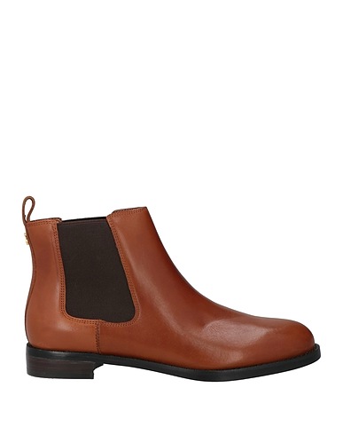 LAUREN RALPH LAUREN Ankle boot HAANA LEATHER BOOT
 Brown 100% Cow leather, Textile fibres