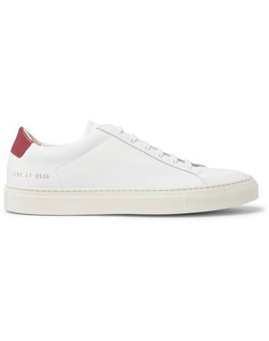 Common Projects White Retro Low Sneakers In Red