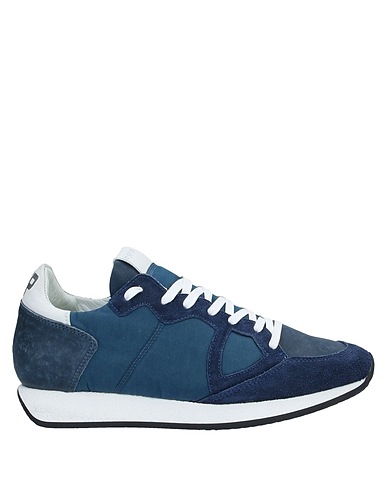 PHILIPPE MODEL Sneakers Slate blue Textile fibres, Soft Leather