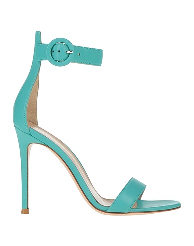 GIANVITO ROSSI Sandals Turquoise Soft Leather
