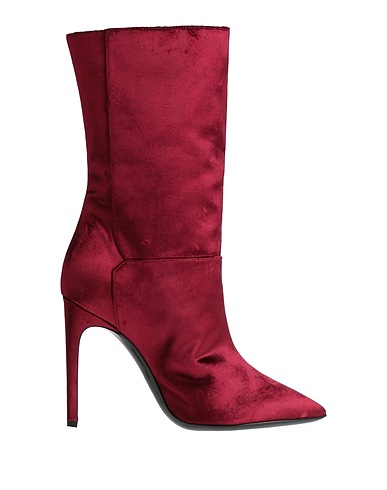 POLLINI Ankle boot Burgundy Textile fibers