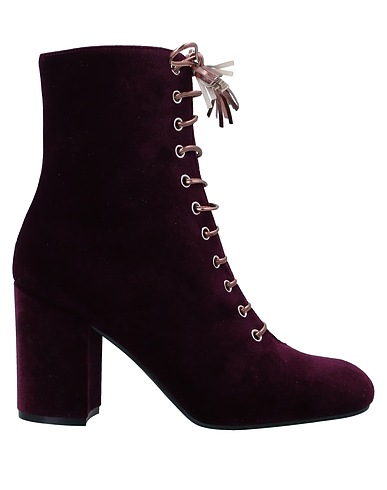POLLINI Ankle boot Purple Textile fibers