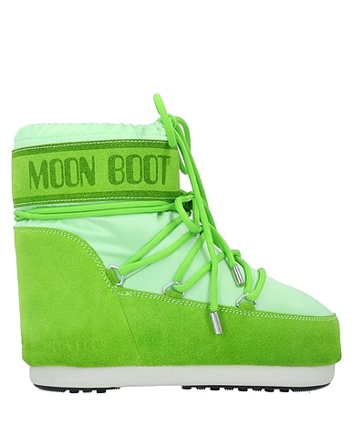 MOON BOOT 미들 부츠 MOON BOOT CLASSIC LOW SATIN CROCUS
 그린 가죽, 텍스타일 섬유