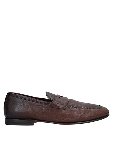 SANTONI Loafers Dark brown Leather