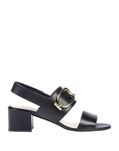 TOD'S サンダル ブラック 革（なめし加工）