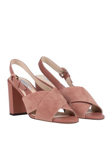 Shop Tod's Woman Sandals Antique Rose Size 7.5 Leather In Pink