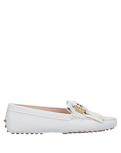 TOD'S Loafers White Leather