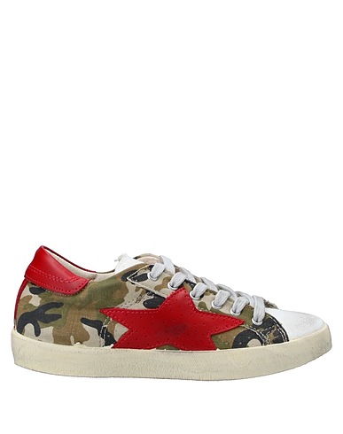 ISHIKAWA KIDS Sneakers Military green Soft Leather, Textile fibres