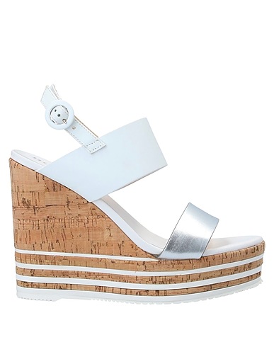 HOGAN Sandals Silver Leather