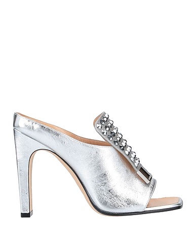 SERGIO ROSSI Sandals Silver Soft Leather