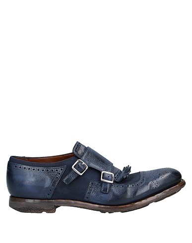 CHURCH'S Loafers Midnight blue Soft Leather, Textile fibres