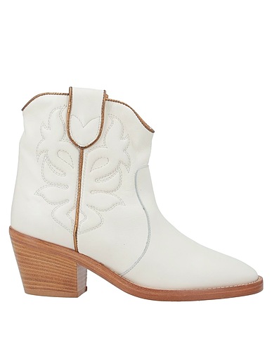 TWINSET Ankle boot Ivory Leather