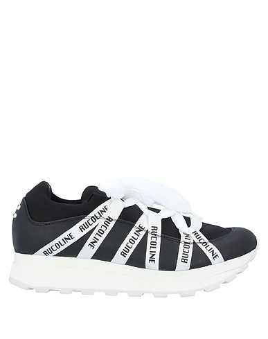 RUCOLINE Sneakers Black Calfskin, Polyamide, Elastane, Cotton
