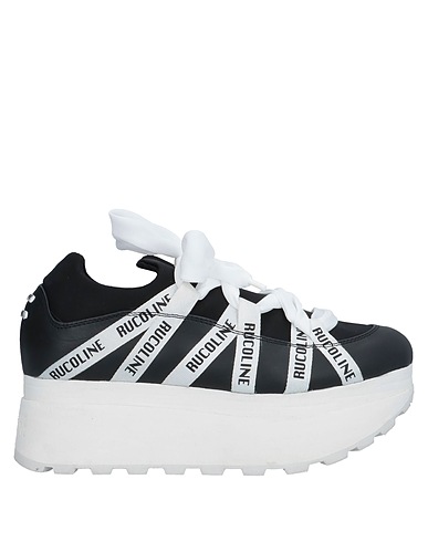 RUCOLINE Sneakers Black Leather, Textile fibers