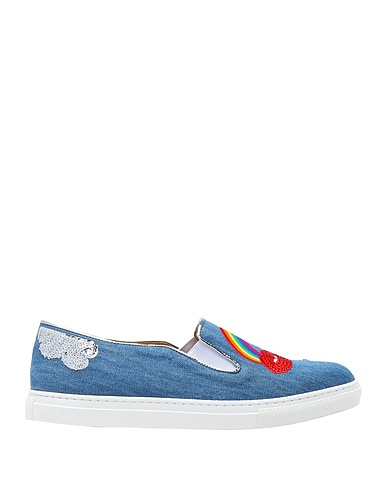 CHARLOTTE OLYMPIA Sneakers Slate blue Soft Leather, Textile fibres