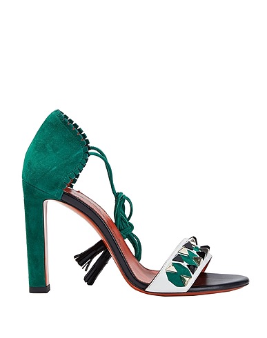 SANTONI Sandals Green Soft Leather