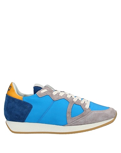 PHILIPPE MODEL Sneakers Azure Textile fibers, Soft Leather