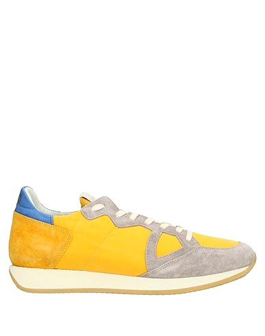 PHILIPPE MODEL Sneakers Giallo ocra Fibre tessili, Pelle