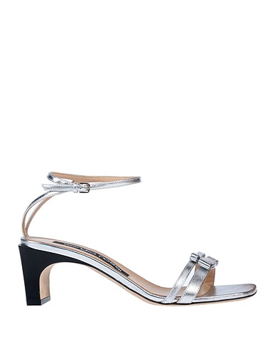 SERGIO ROSSI Sandals Silver Soft Leather