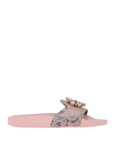 DOLCE&GABBANA Sandals Pink 58% Viscose, 38% Cotton, 4% Polyamide