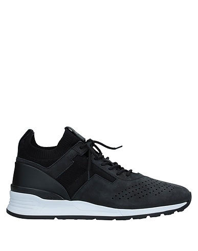 TOD'S Sneakers Black Leather, Textile fibers